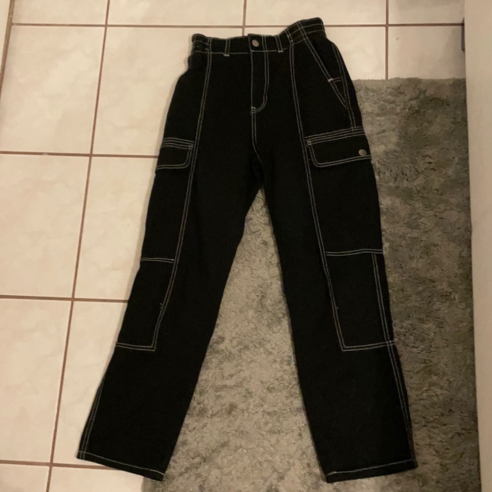 Shein High Waisted Slant Pocket Striped Jeans